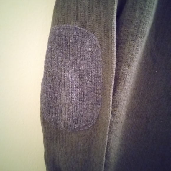 Mens L Banana Republic Green Zip Up Lambswool Cashmere Sweater - Picture 3 of 4